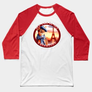 My French Valentine Cat Abyssinian Life 03A Baseball T-Shirt